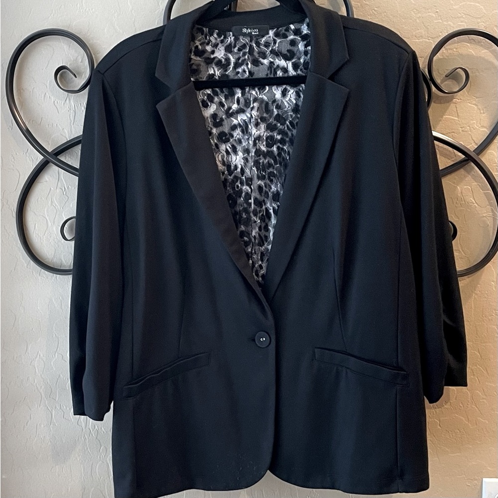Style And Company Women Black Blazer Jacket 3X